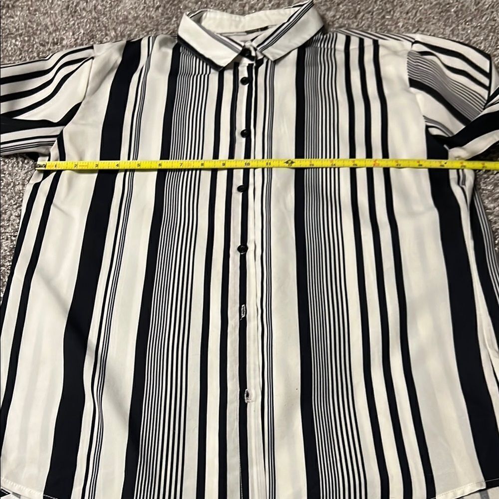 Match Striped Button-Up Blouse - Picture 4 of 5